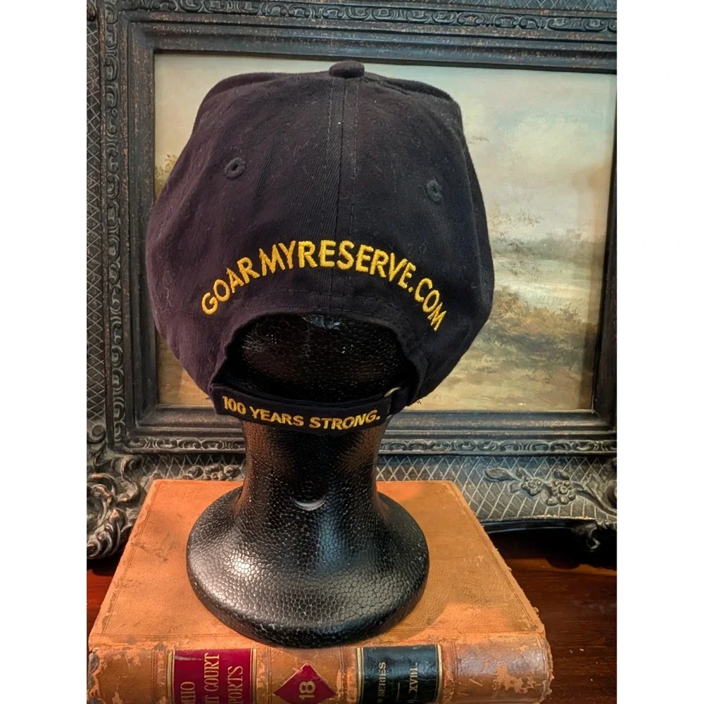 US Army Reserve 100 Years Strong 1908-2008 Black Yellow Adjustable Baseball Hat